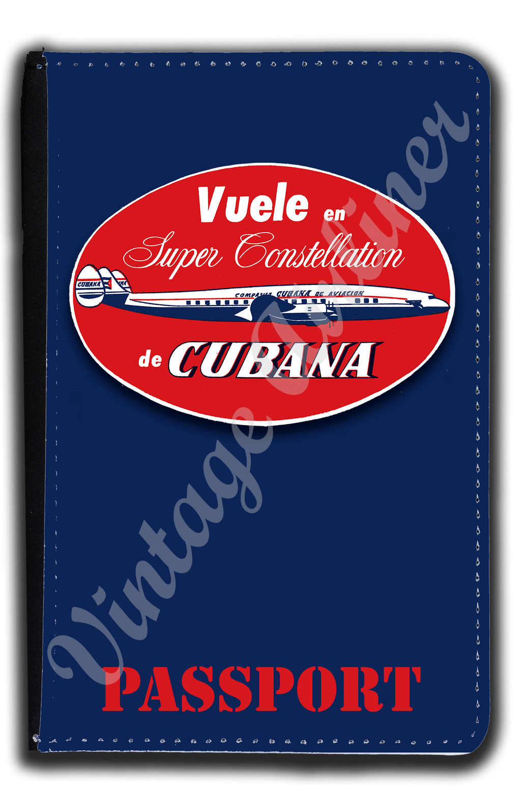 Cubana Airlines 1950's Bag Sticker Passport Case