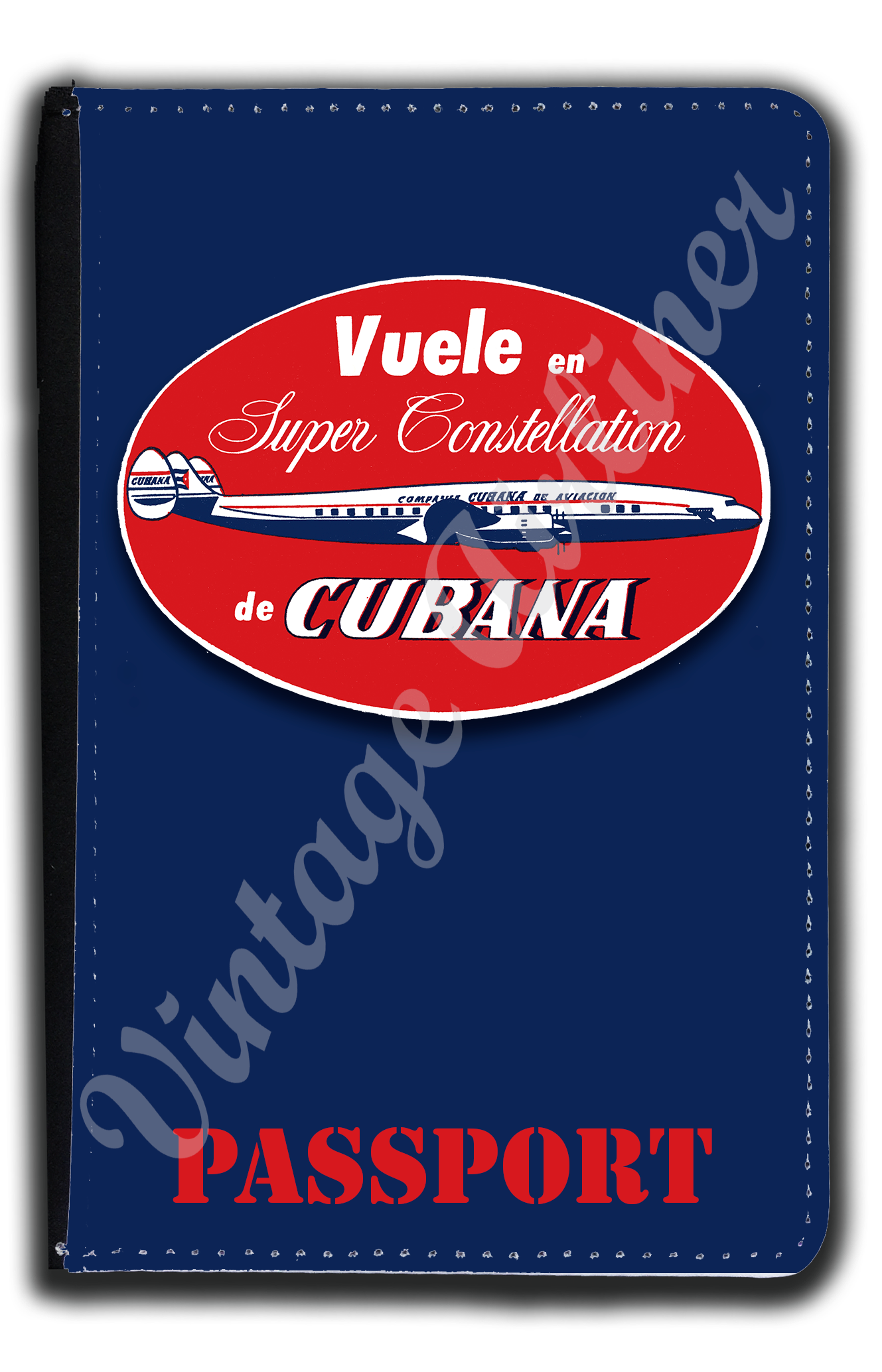 Cubana Airlines 1950's Bag Sticker Passport Case