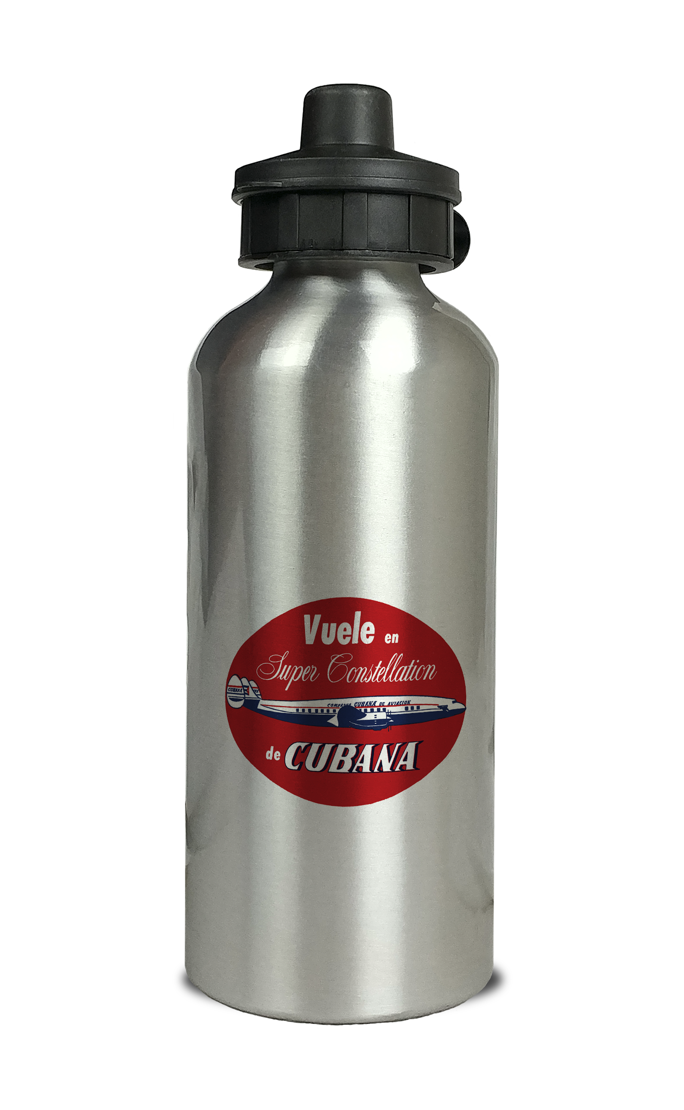 Cubana Airlines 1950's Vintage Aluminum Water Bottle