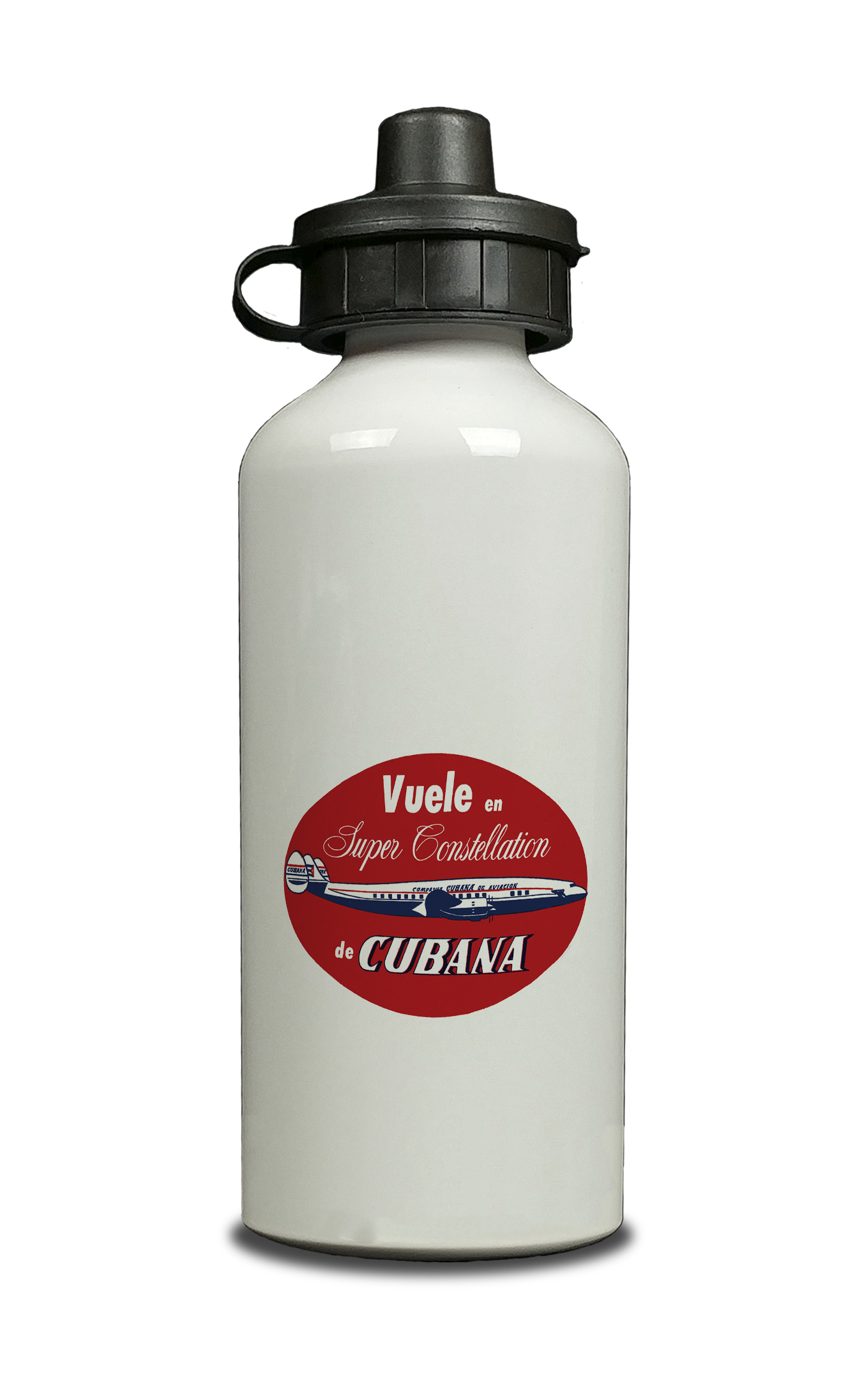 Cubana Airlines 1950's Vintage Aluminum Water Bottle