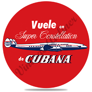 Cubana Airlines 1950's Vintage Round Sandstone Coaster
