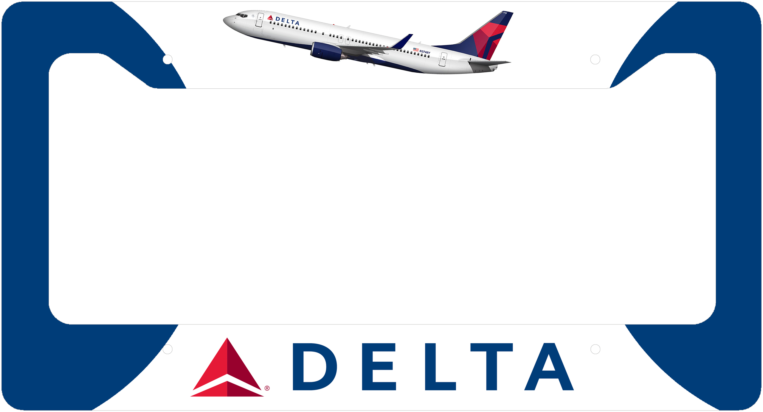 Delta Air Lines Livery - License Plate Thick Frame