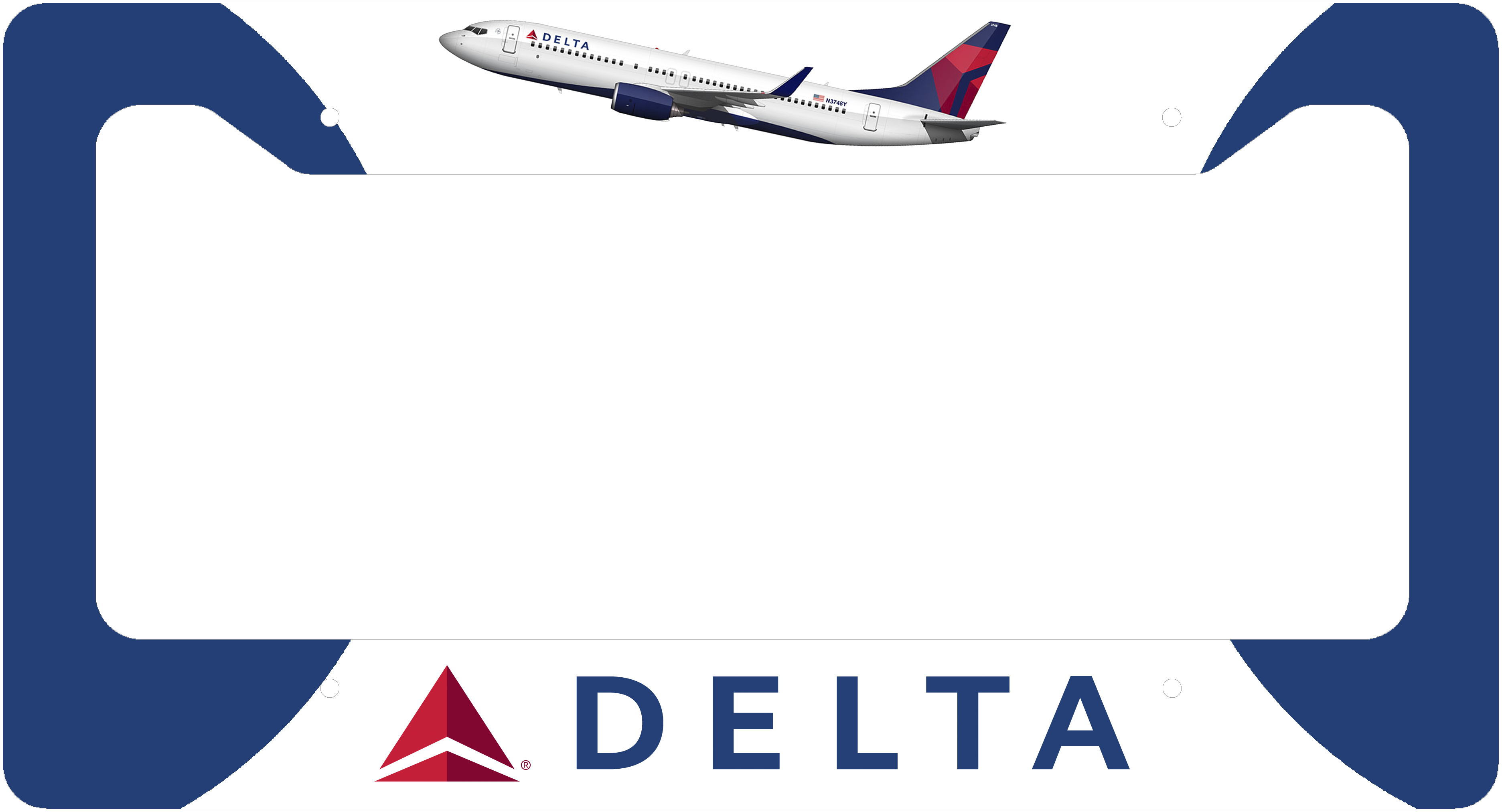 Delta Air Lines Livery - License Plate Thick Frame