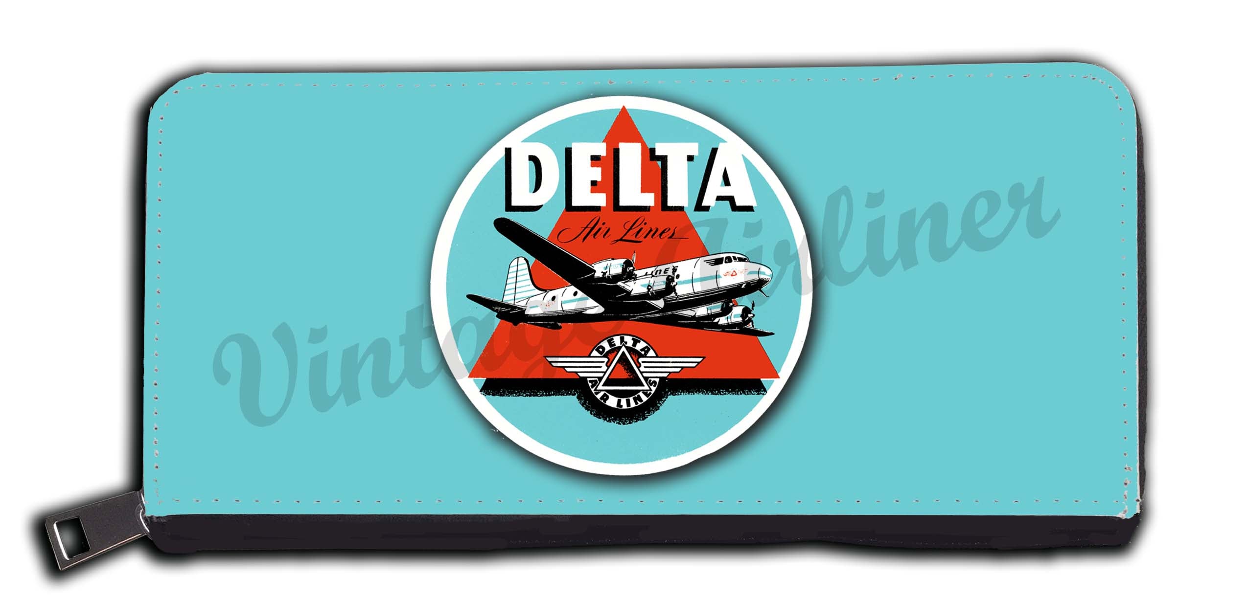 Delta Air Lines 1950's Light Blue Bag Sticker Wallet