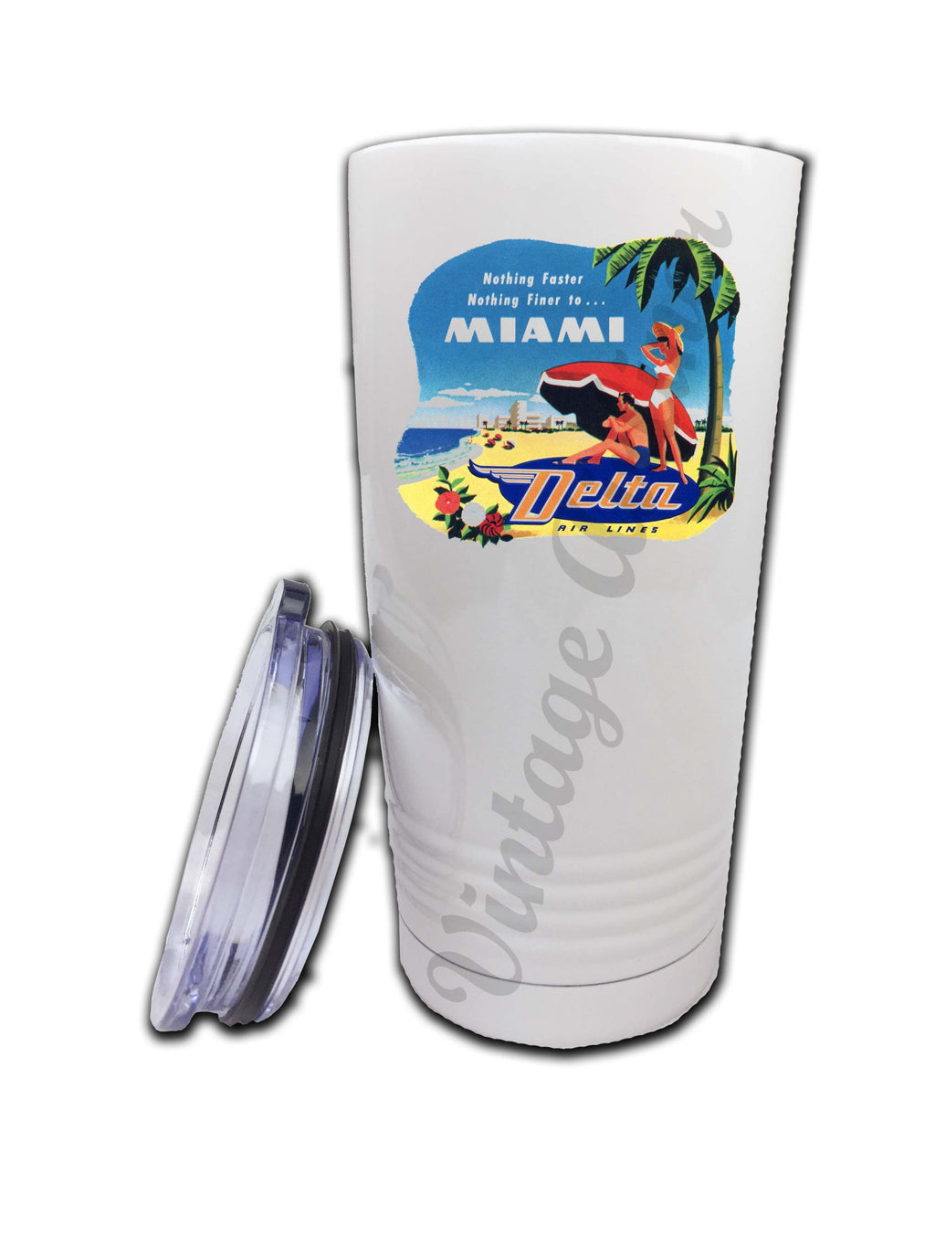 Delta Air Lines Vintage Miami Bag Sticker Tumbler