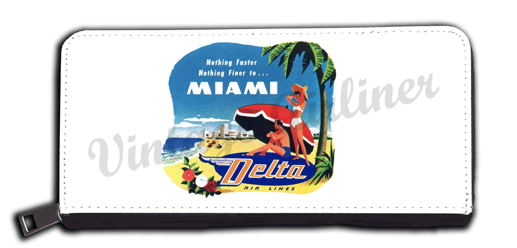 Delta Air Lines Vintage Miami Bag Sticker Wallet