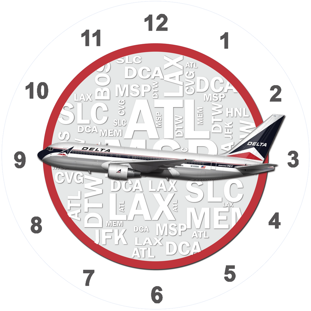 Delta Air Lines 767 Widget Livery Wall Clock