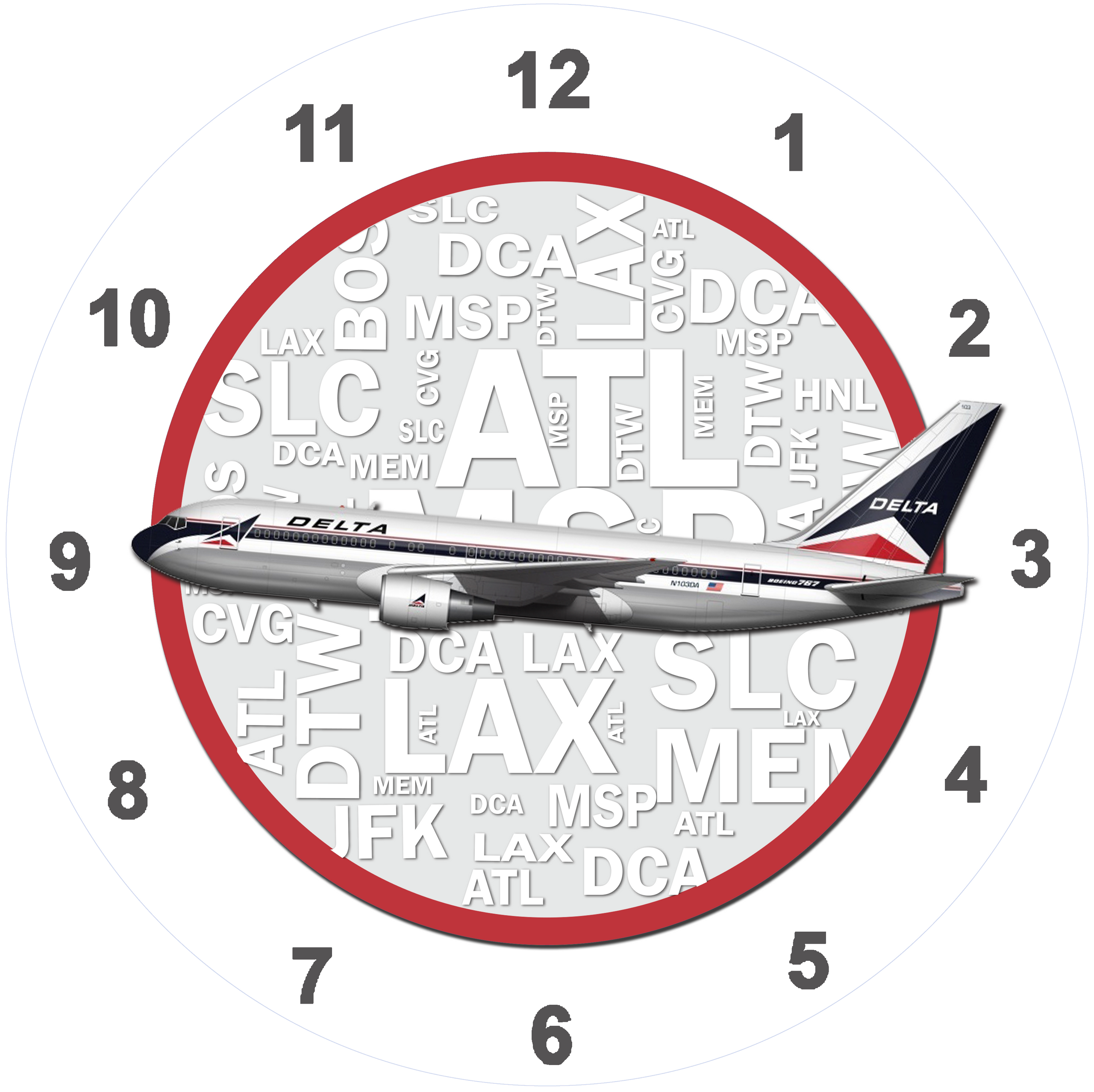 Delta Air Lines 767 Widget Livery Wall Clock