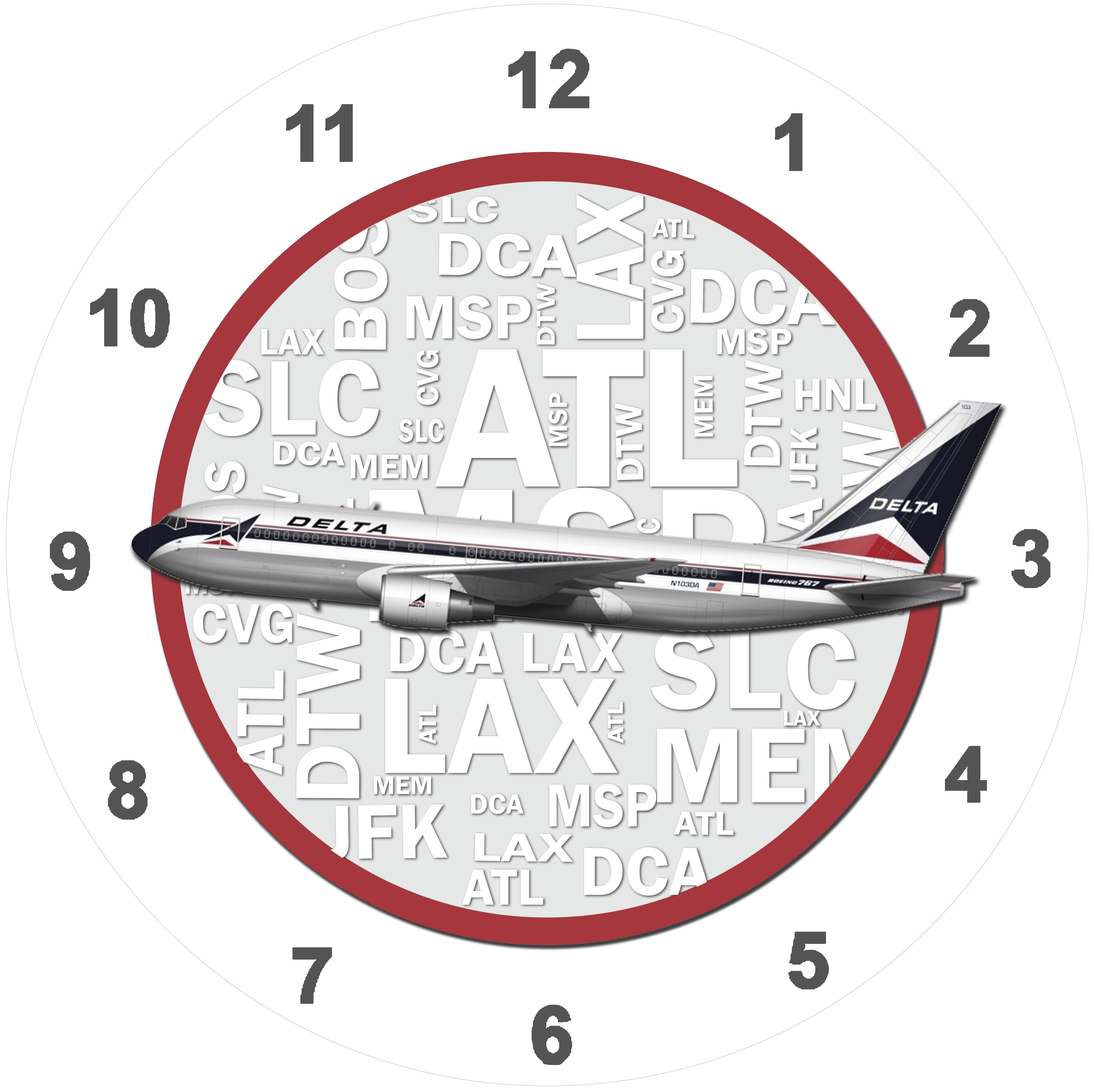 Delta Air Lines 767 Widget Livery Wall Clock