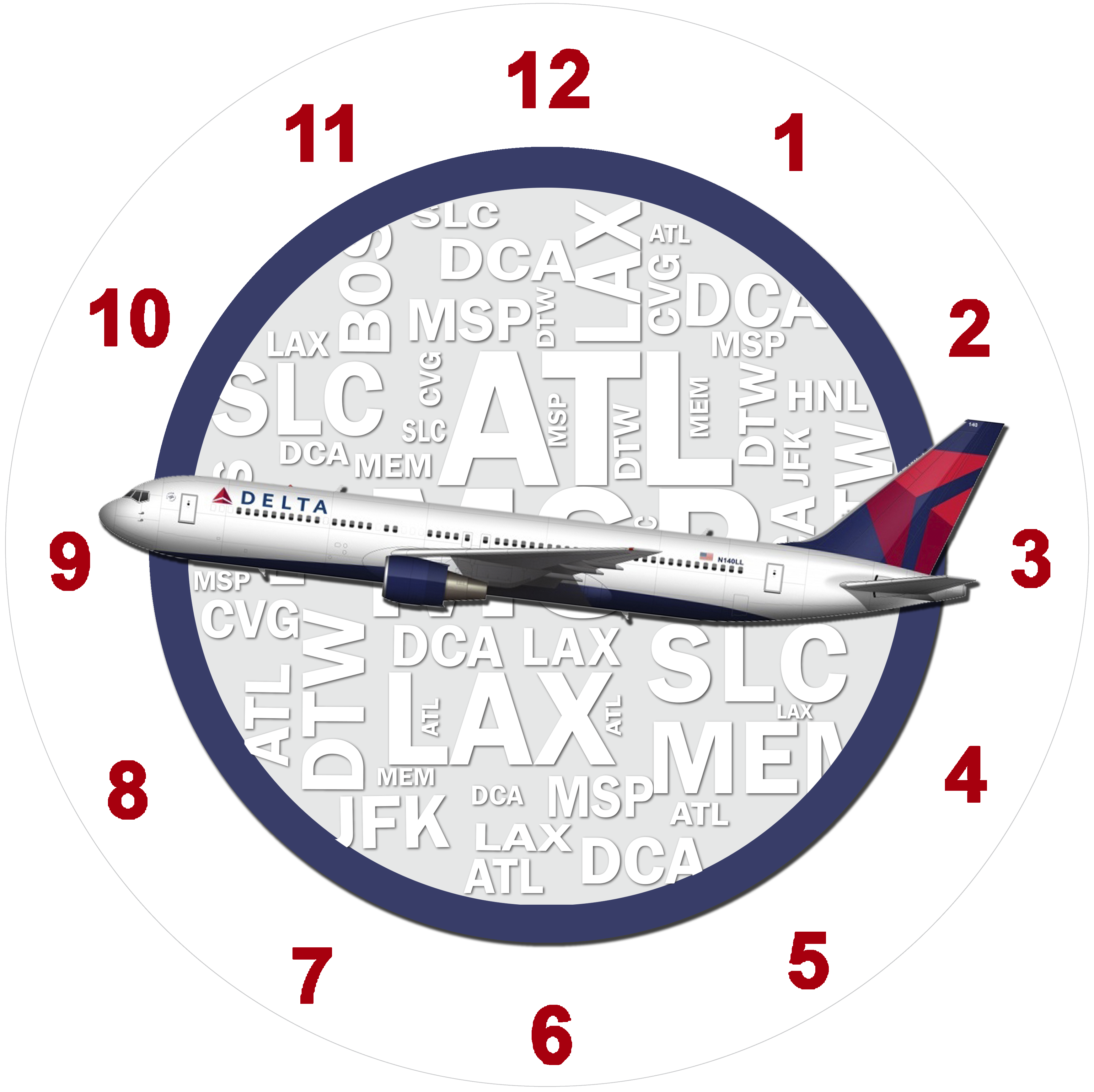 Delta Air Lines 767 Wall Clock