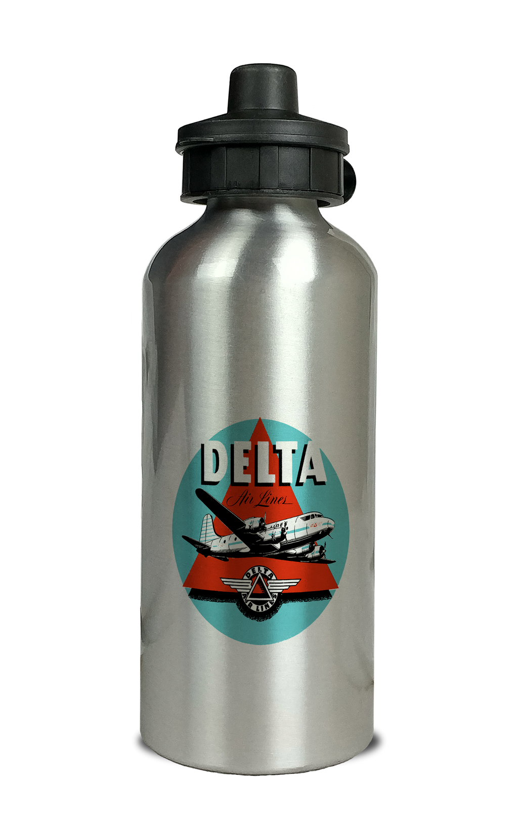 Delta Air Lines Vintage 1950's Light Blue Aluminum Water Bottle