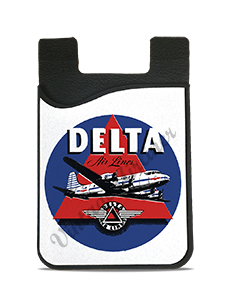 Delta Air Lines 1950's DC-6 Dark Blue Bag Sticker Logo Card Caddy