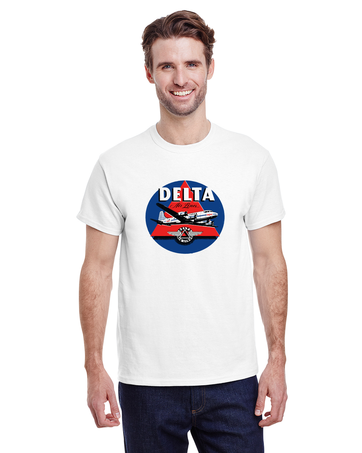 Delta Air Lines 1950's Dark Blue Bag Sticker T-shirt