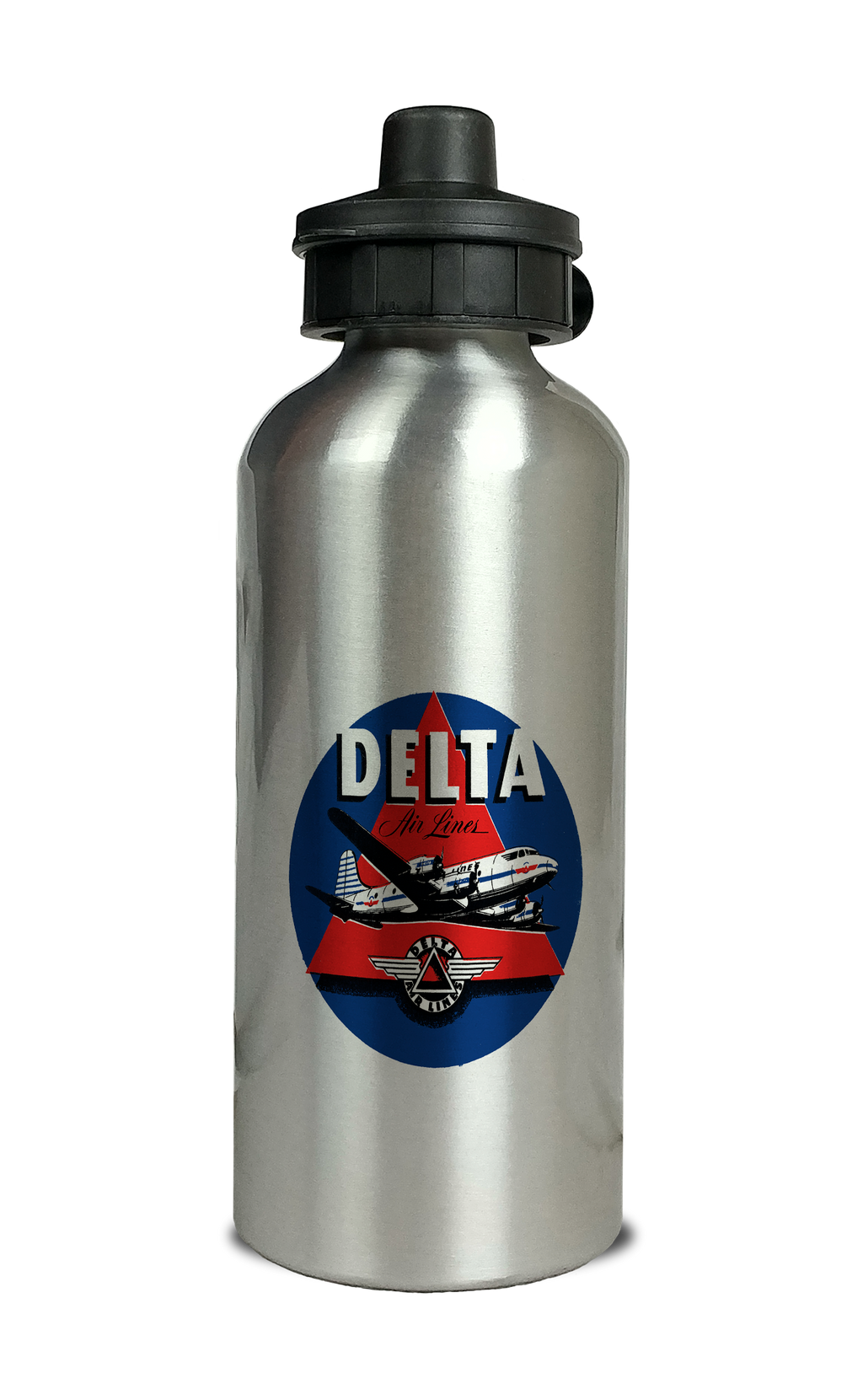 Delta Air Lines Vintage 1950's Dark Blue Aluminum Water Bottle
