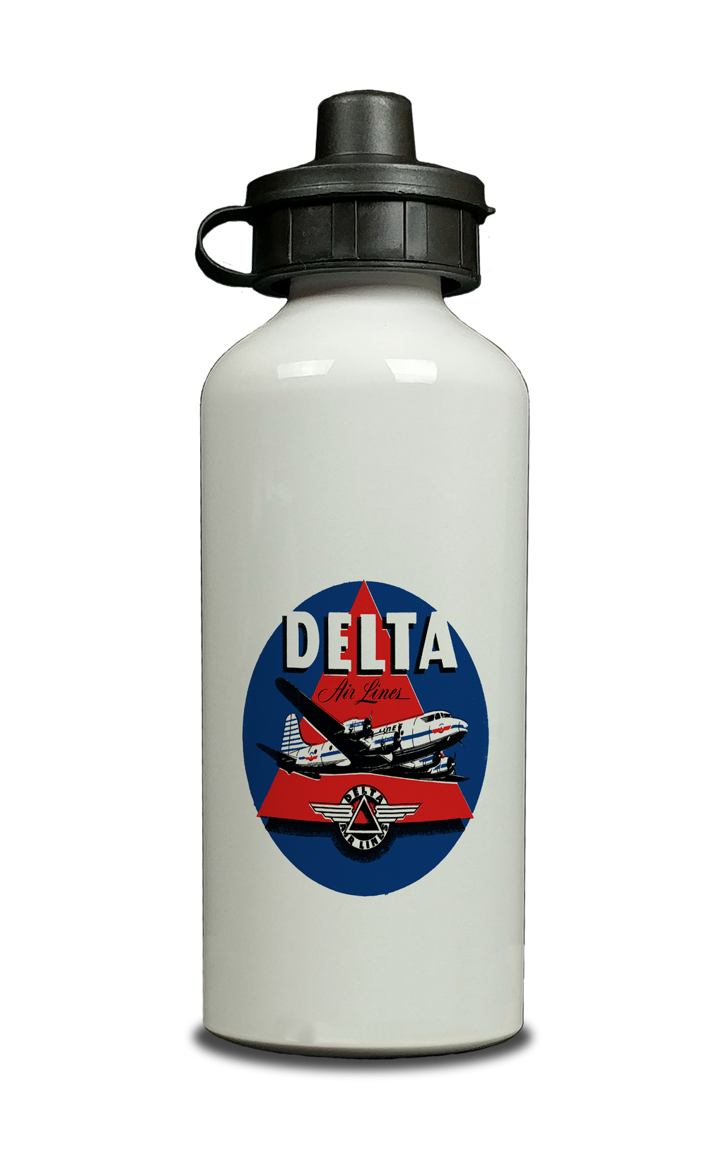 Delta Air Lines Vintage 1950's Dark Blue Aluminum Water Bottle