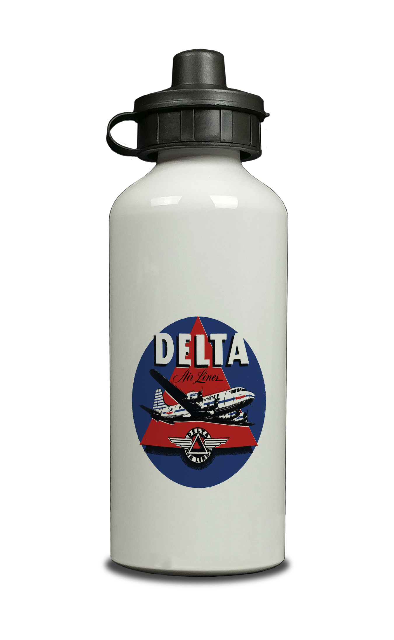 Delta Air Lines Vintage 1950's Dark Blue Aluminum Water Bottle