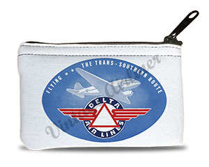 Delta Air Lines Vintage 1930's Bag Sticker Rectangular Coin Purse