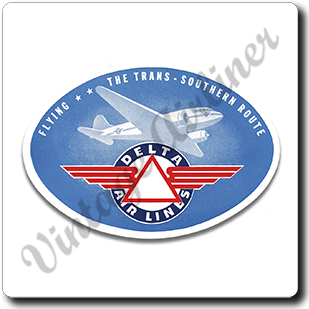 Delta Air Lines Vintage 1930's Square Sandstone Coaster