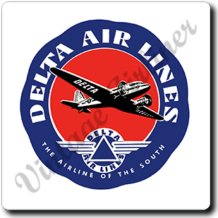 Delta Air Lines Vintage 1940's Airline of the South Square Sandstone Coaster