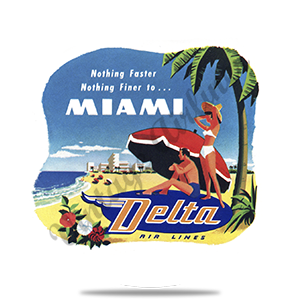 Delta Air Lines Vintage Miami Round Sandstone Coaster