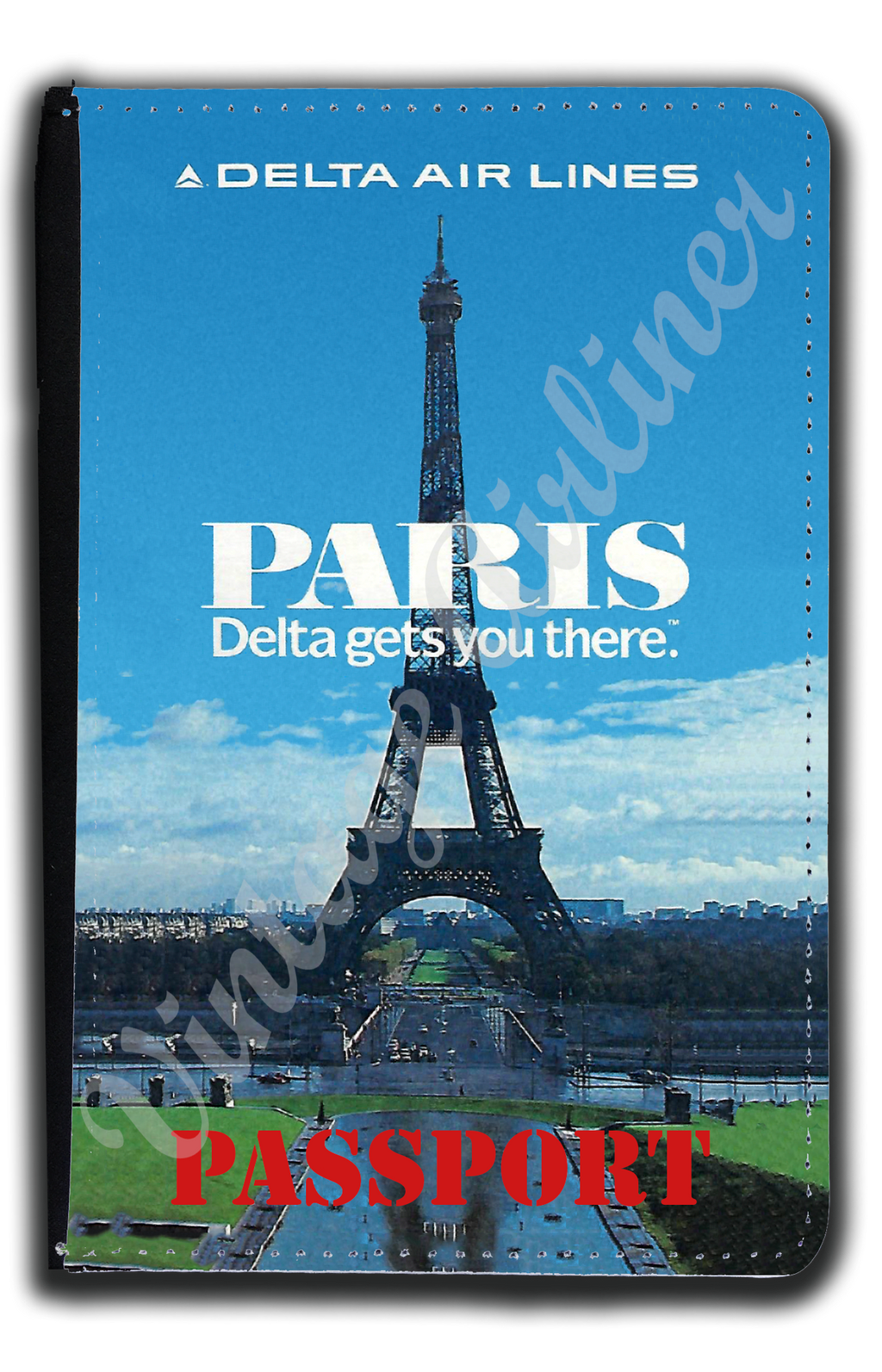 Delta Air Lines 1980's Timetable Cover Passport Case
