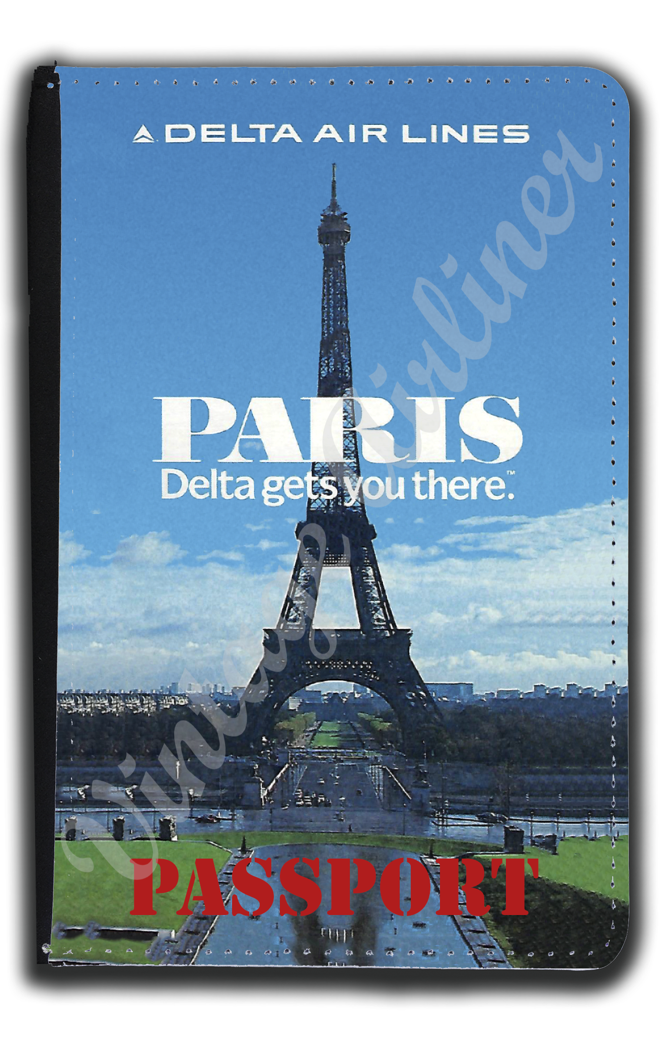 Delta Air Lines 1980's Timetable Cover Passport Case