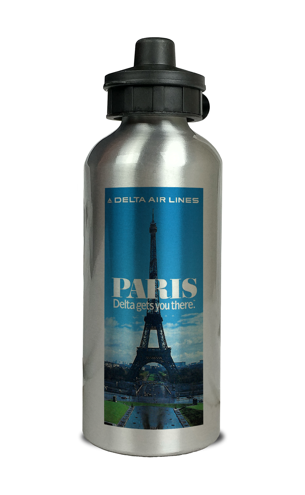 Delta Air Lines Paris Timetable Cover Aluminum Water Bottle