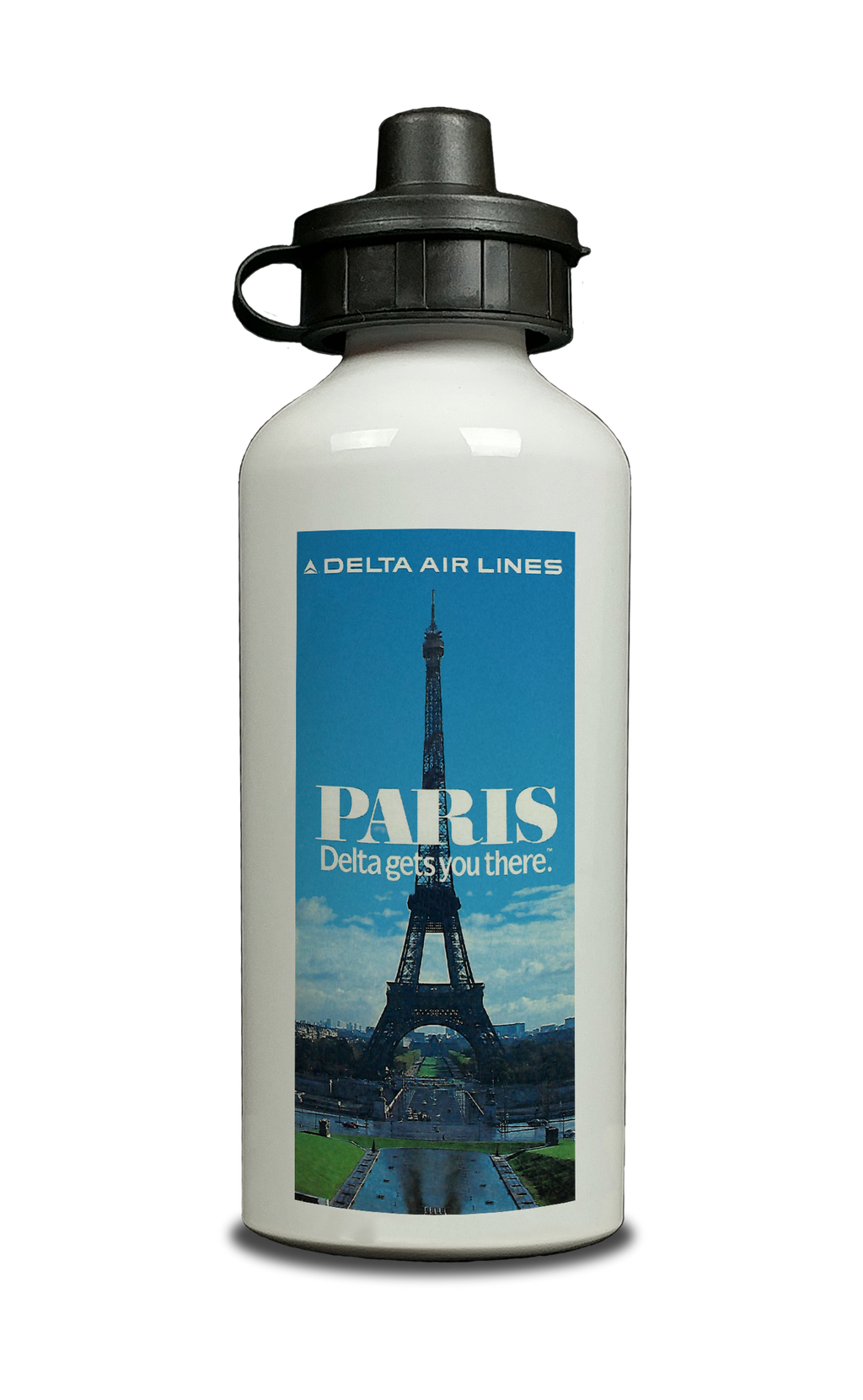 Delta Air Lines Paris Timetable Cover Aluminum Water Bottle