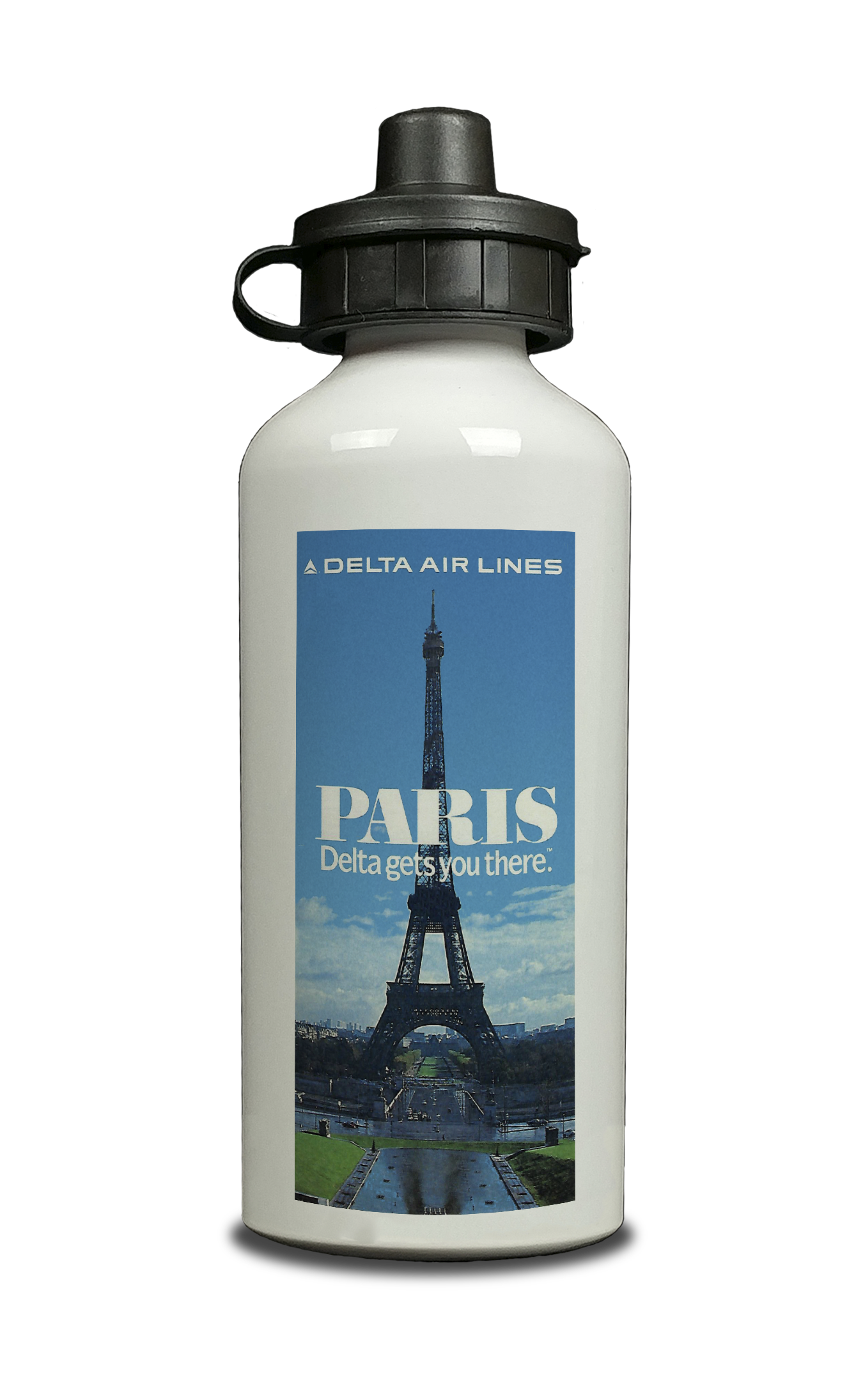 Delta Air Lines Paris Timetable Cover Aluminum Water Bottle