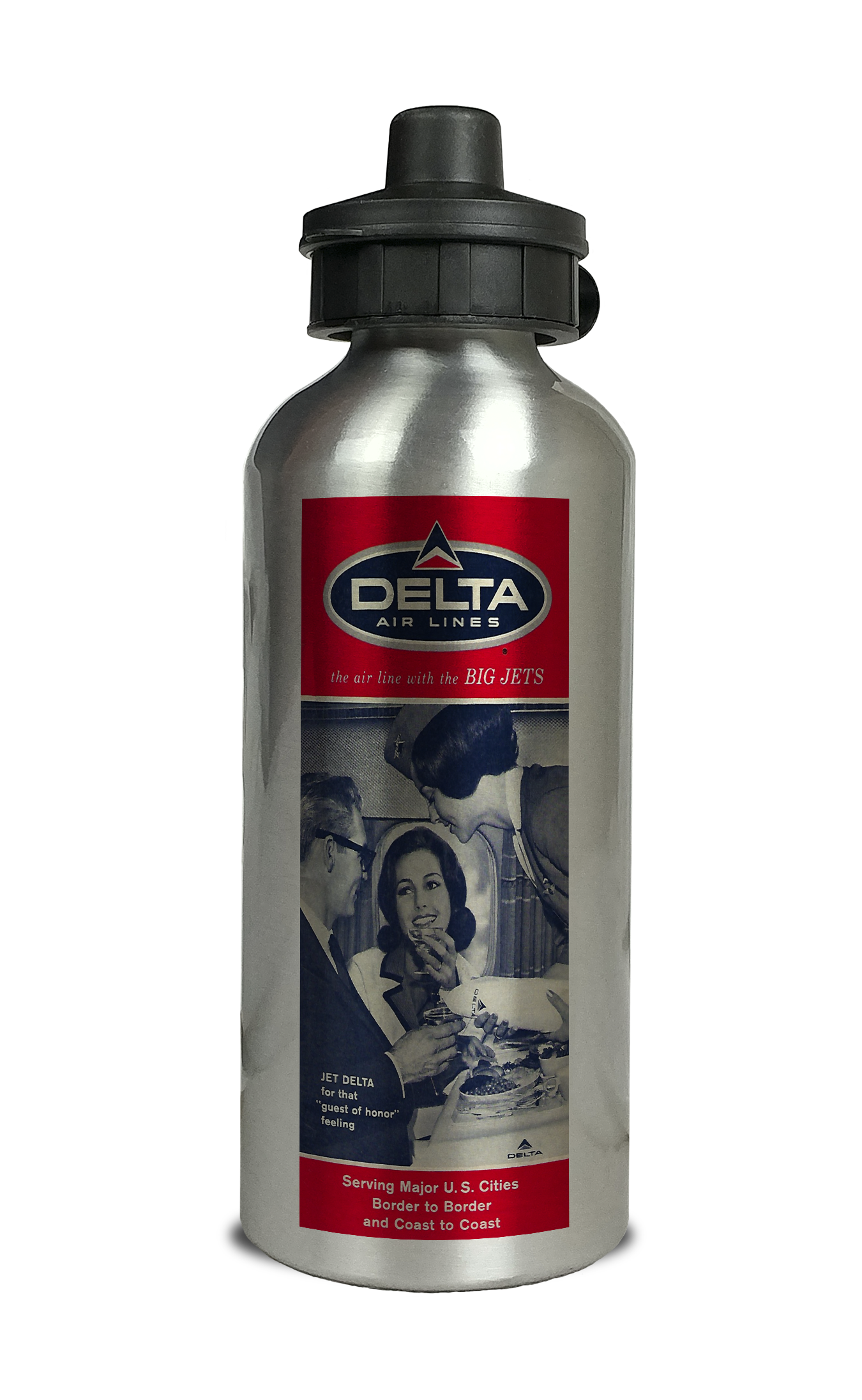 Delta Air Lines "Guest Of Honor" Vintage Aluminum Water Bottle
