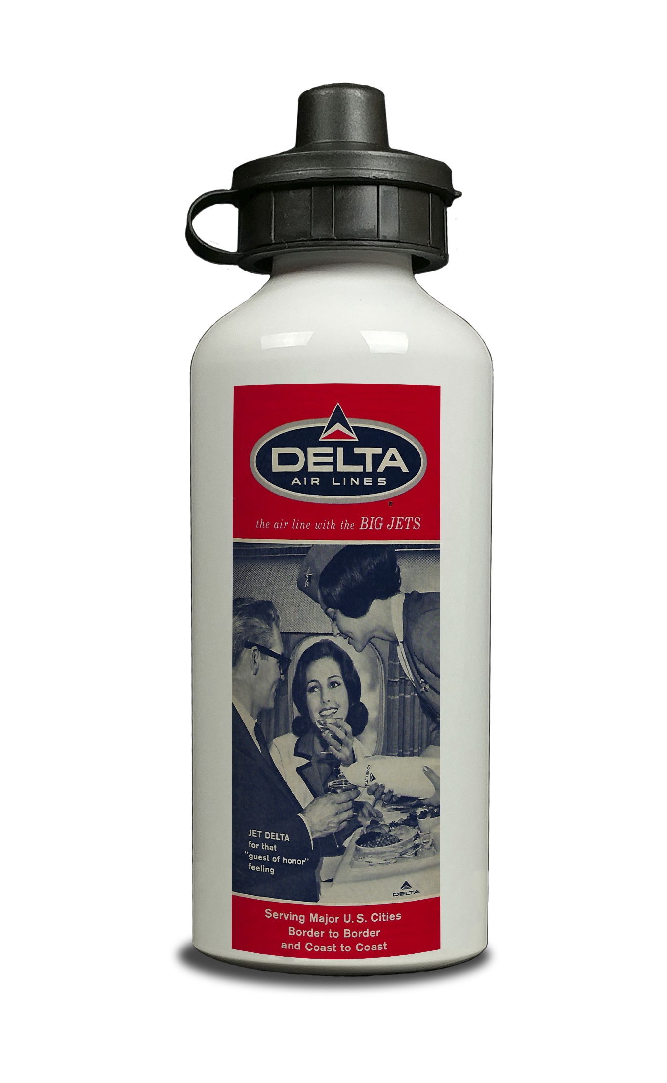 Delta Air Lines "Guest Of Honor" Vintage Aluminum Water Bottle