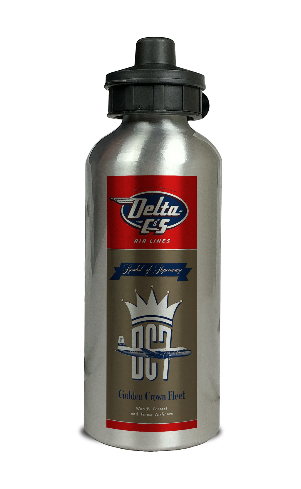 Delta DC-7 Golden Crown Fleet Aluminum Water Bottle