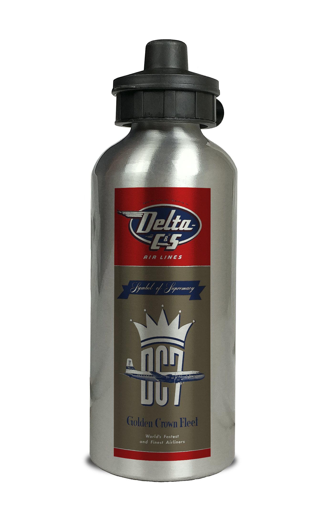 Delta DC-7 Golden Crown Fleet Aluminum Water Bottle