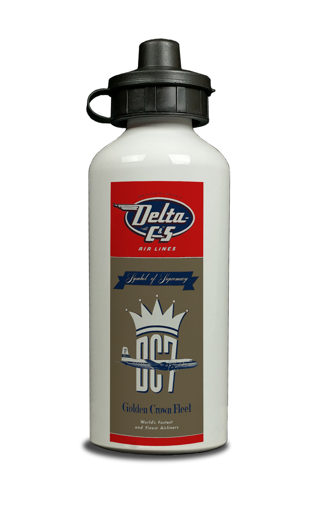 Delta DC-7 Golden Crown Fleet Aluminum Water Bottle