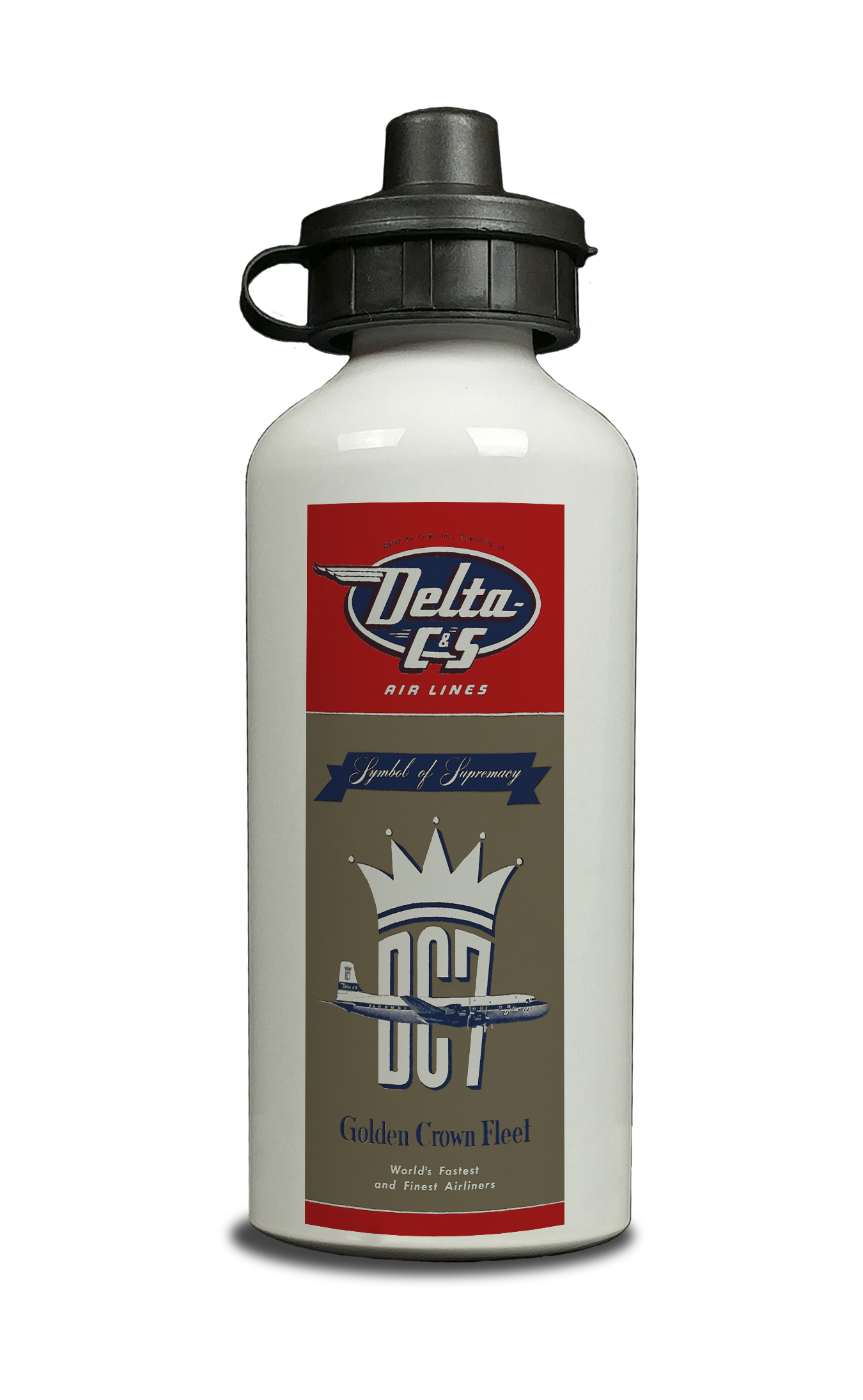 Delta DC-7 Golden Crown Fleet Aluminum Water Bottle