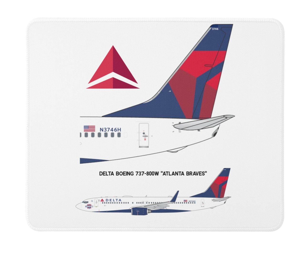 Delta Air Lines 737 "Atlanta Braves" Mousepad