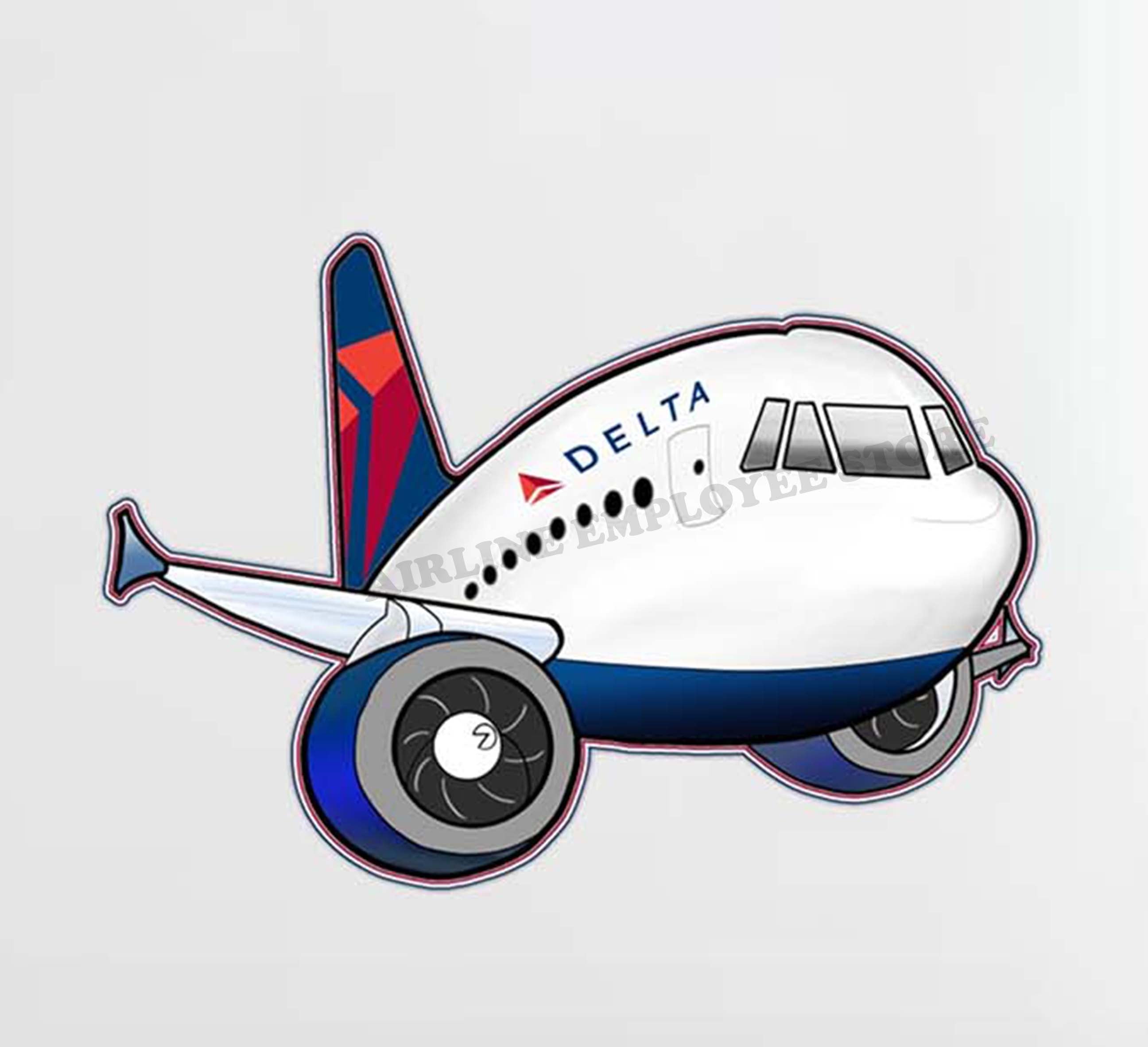 Chibi Style Delta Air Lines Livery Decal Stickers