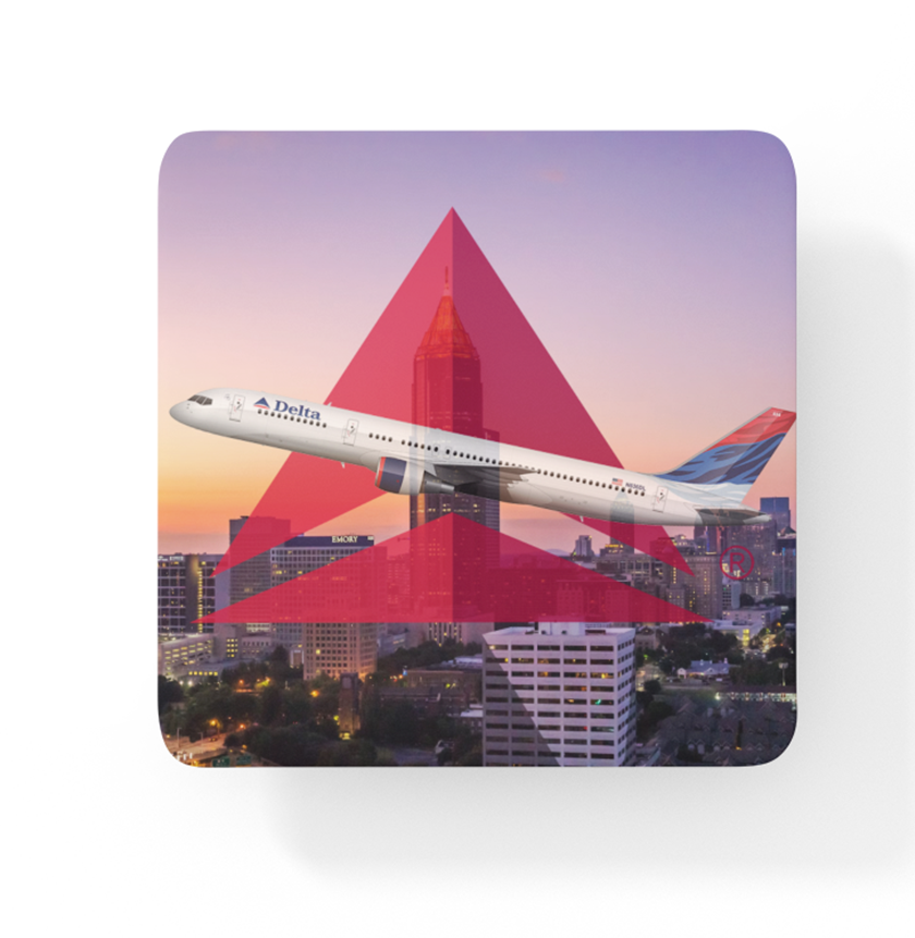 Delta Air Lines - Origin View Of Macon Georgia - Square Sandstone Coaster