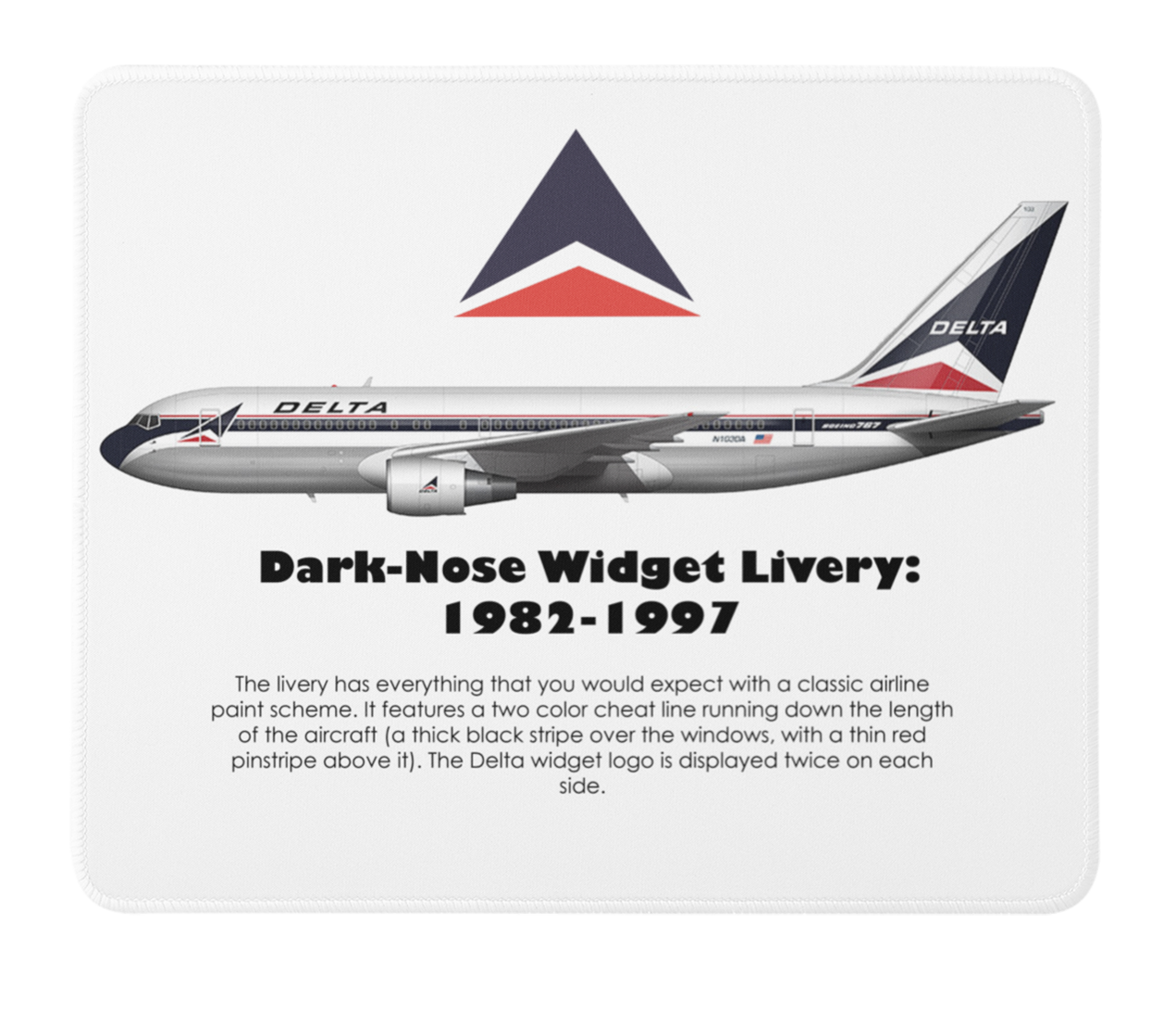 Delta Air Lines Dark-Nose Widjet: 1982-1997 Mousepad