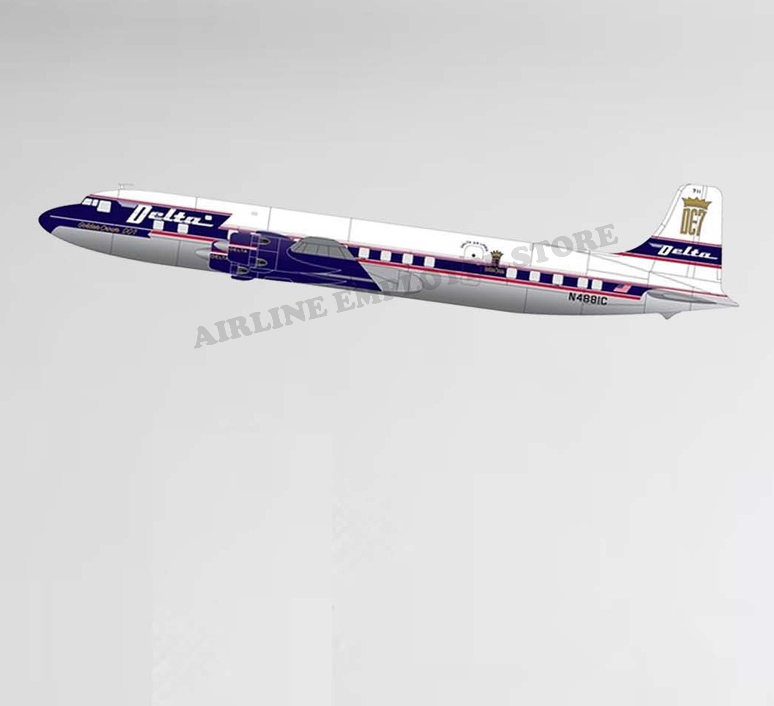 Delta Golden Crown DC-7B Decal Stickers