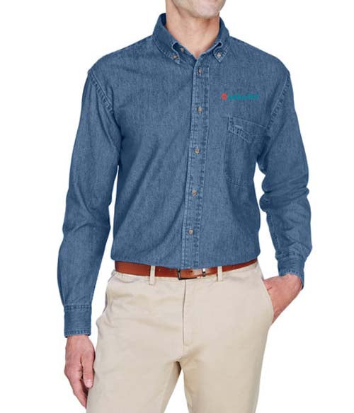 Amercan West Left Chest Long Sleeve Denim Shirt