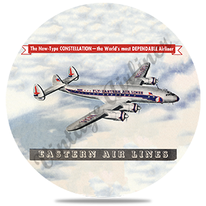 Eastern Air Lines Vintage Connie Round Sandstone Coaster