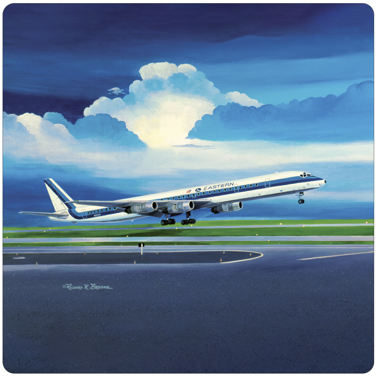 Eastern Air Lines DC8 Square Sandstone Coaster by Rick Broome
