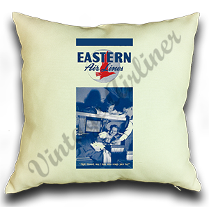 Eastern Air Lines Vintage Timetable Linen Pillow Case Cover