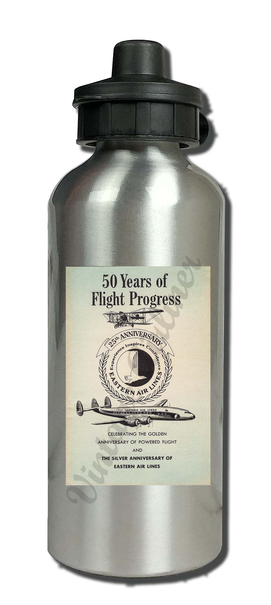 Eastern Air Lines 50 Years Vintage Aluminum Water Bottle