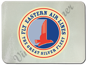 Eastern Air Lines 1940's Vintage Bag Sticker Glass Cutting Board