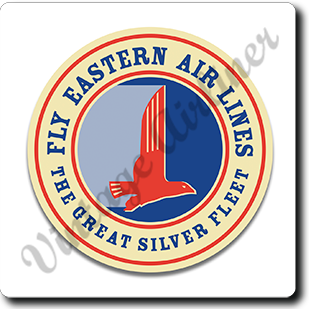 Eastern Air Lines Great Silver Fleet 1940's Vintage Square Sandstone Coaster