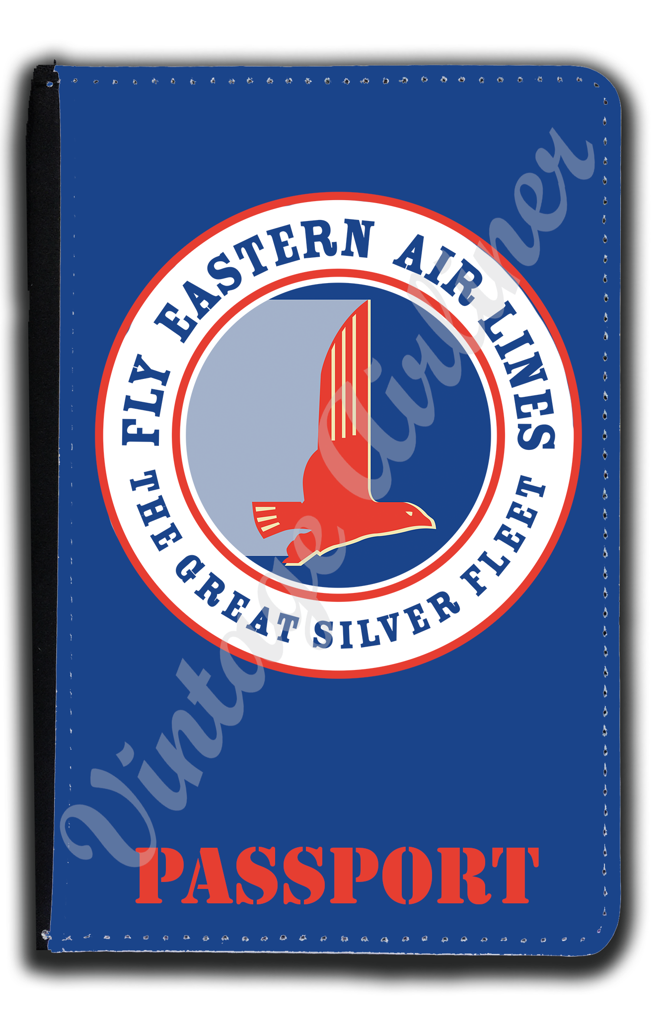 Eastern Air Lines Great Silver Fleet Logo Blue Passport Case