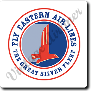 Eastern Air Lines 1940's Great Silver Fleet Vintage Square Sandstone Coaster