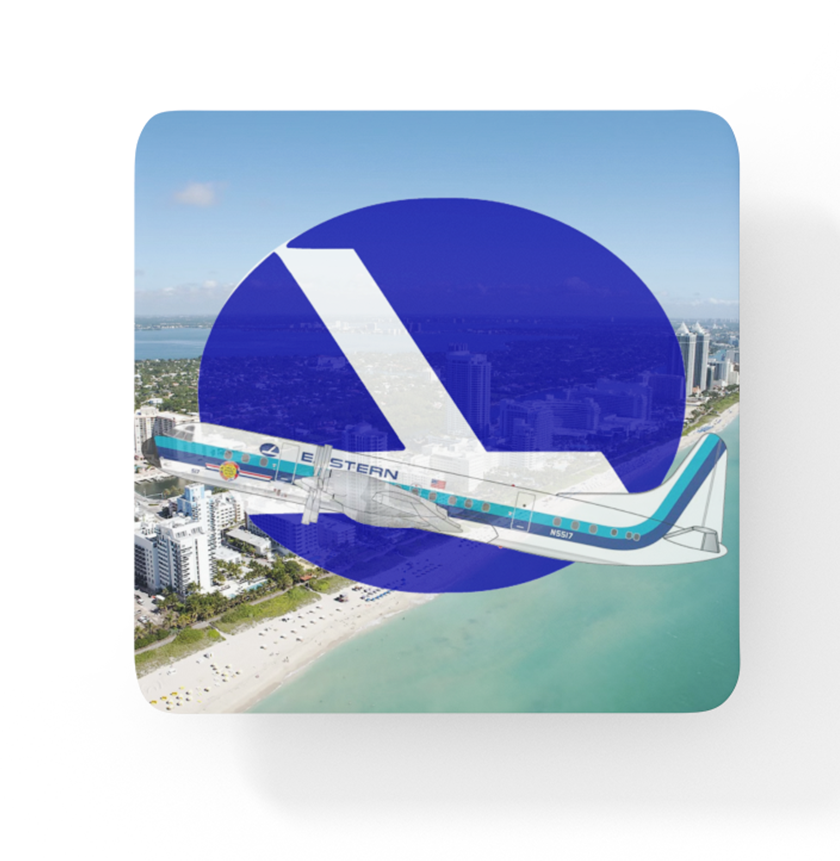 Eastern Air Lines - Origin View Of Miami Florida - Square Sandstone Coaster